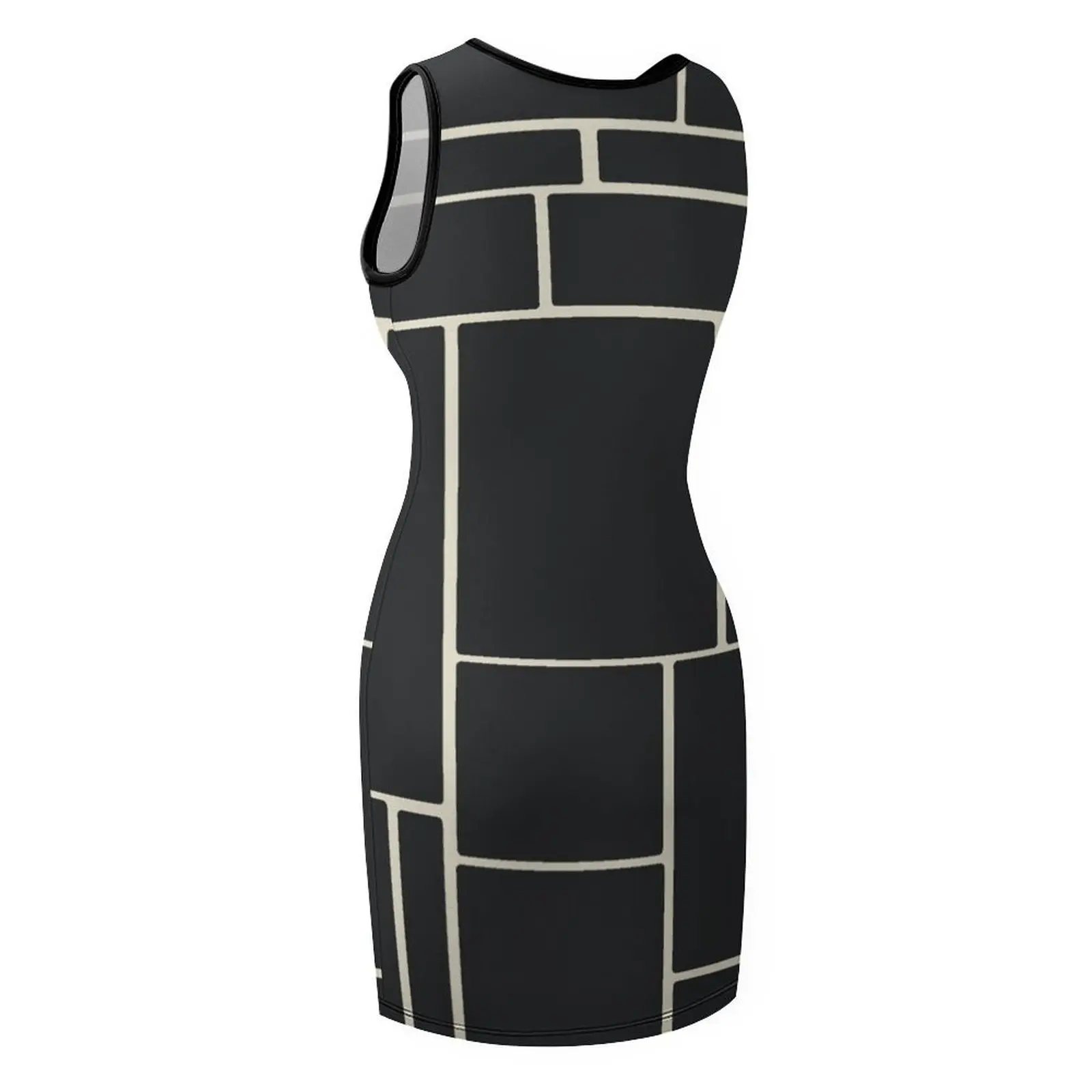 فستان صيفي Mod Streets Off باللونين الأسود والكريمي بدون أكمام فستان صيفي للحفلات الليلية للنساء 2025 فساتين صيفية