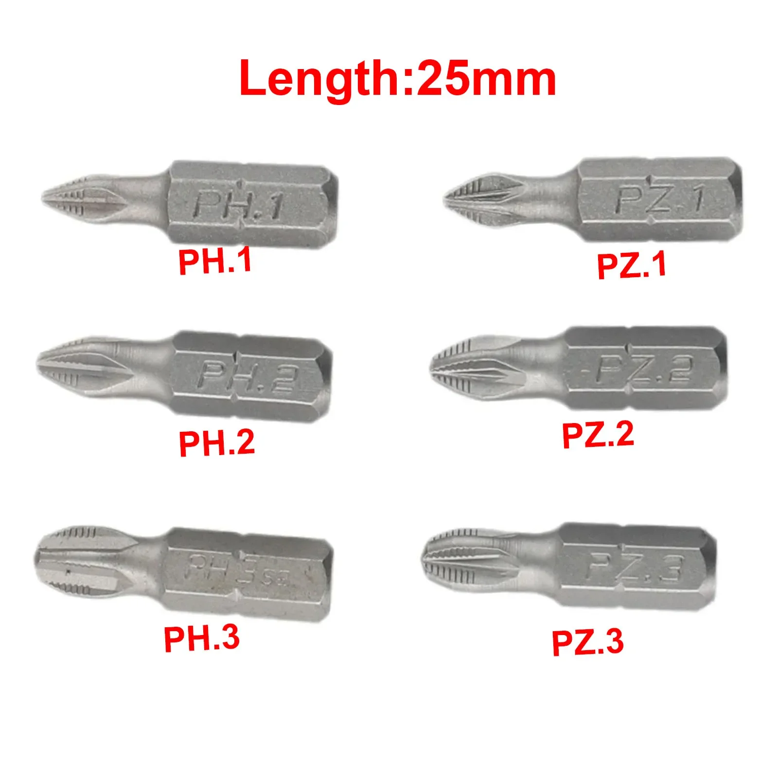 Top-quality Magnetic Batch Head Wind Batch 12 Pcs/Set 6.35mm (1/4 Inch) Hex Rechargeable PH1/PH2/PH3/PZ1/PZ2/PZ3