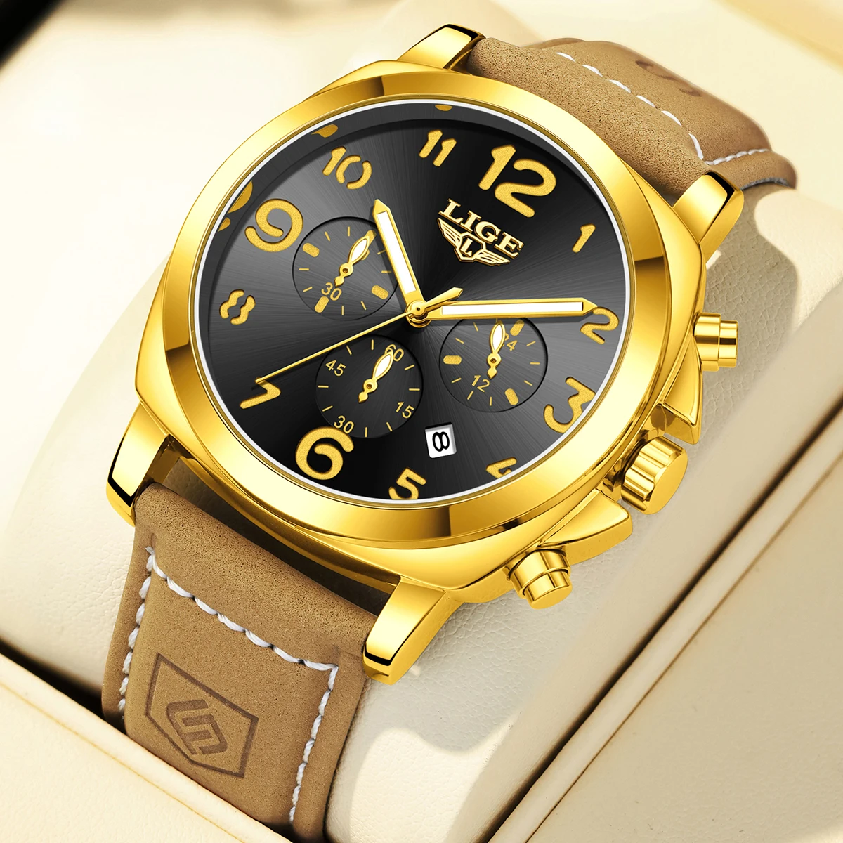 

LIGE повседневные спортивные кварцевые мужские часы уличная мода водостойкие светящиеся кожаные часы с календарем простые часы для мужчин мужской Reloj Hombre