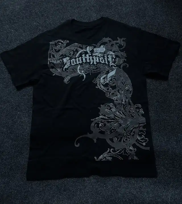 

Ретро футболка SouthPole с граффити, мужские уличные трендовые топы в стиле панк, мешковатые хип-хоп летние новые трещины с коротким рукавом