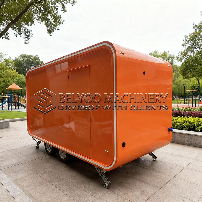 

Belyoo 2026 New Type Food Trailer Street Selling Coffee Van Catering Cart Burgers Fries Food Truck Mobile Food Trailer for Sale