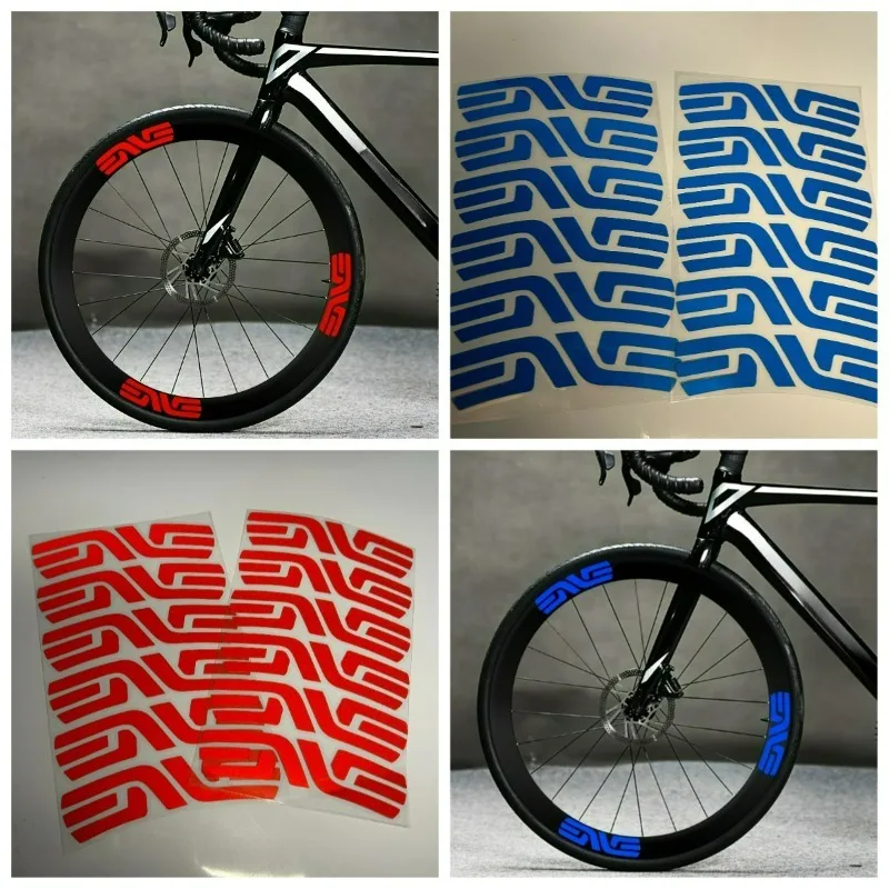 12-teiliges Set Fahrrad-Felgenaufkleber Bunte Wasserdichte Vinyl-Sticker für Rennrad-Felgen Dekoration Reflektierende Fahrrad-Zubehörteile