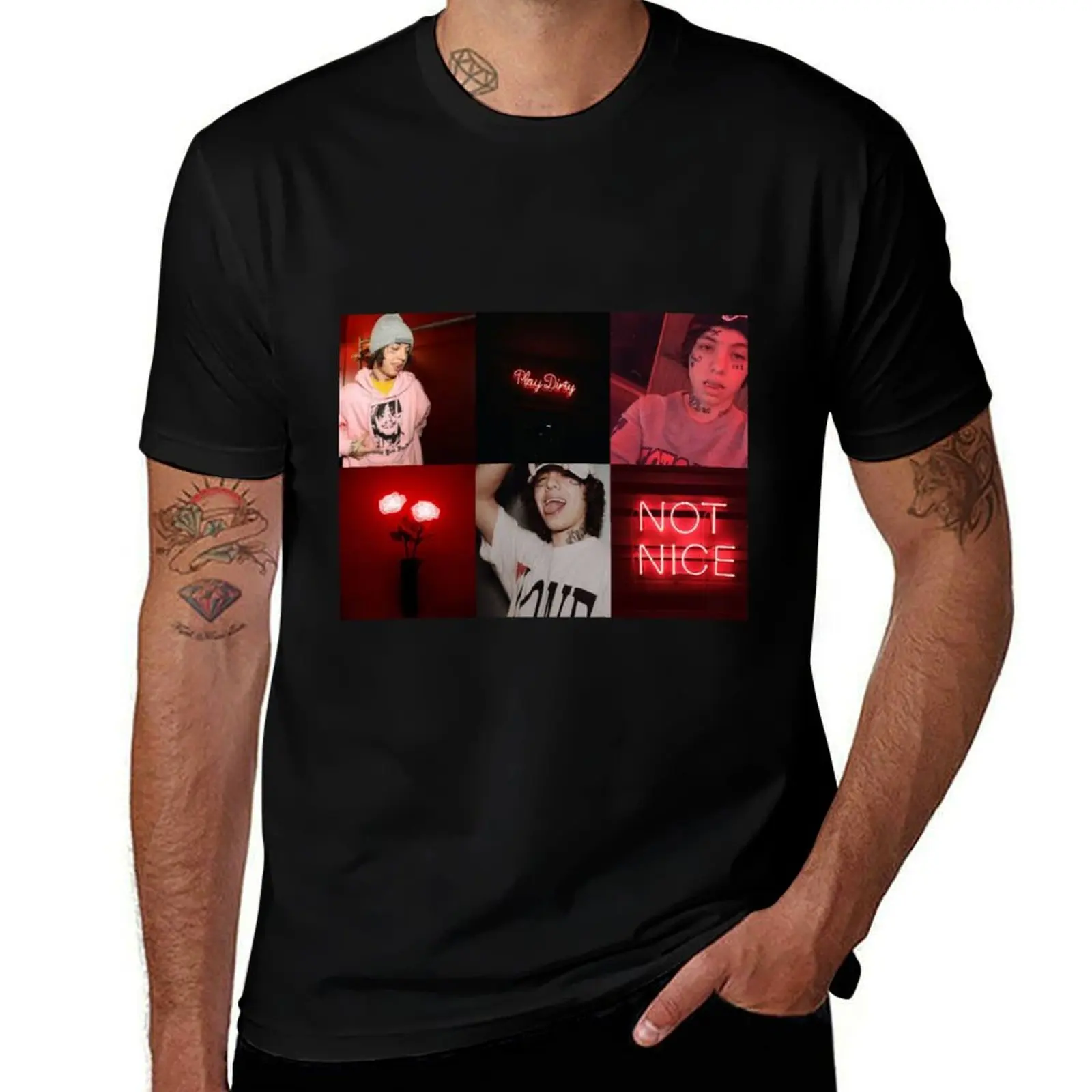 

Lil Xan Aesthetic Red T-Shirt Modern Print Casual T-Shirt