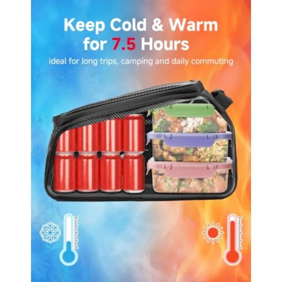 Universal saddlebag cooler bag for motorcycles: insulated EVA material, black, leakproof design keeps items hot or cold up to 7