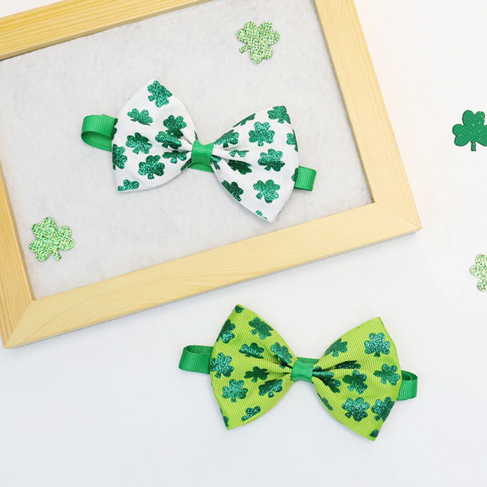 

2Pcs Pet Bow Ties St Patricks Day Irish Festival Party Birthday Bow Tie Dog Cat St Patrick's Dog Pet Tie