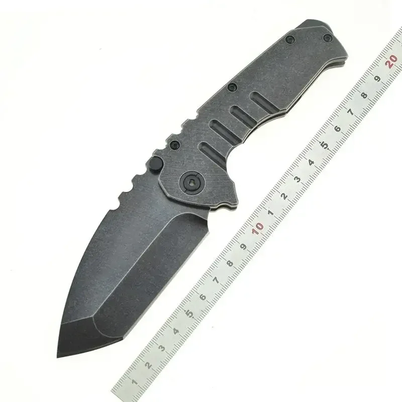 Outdoor Folding Knife with G10 Handle and 9Cr18MoV Blade Stone Wash for EDC Camping