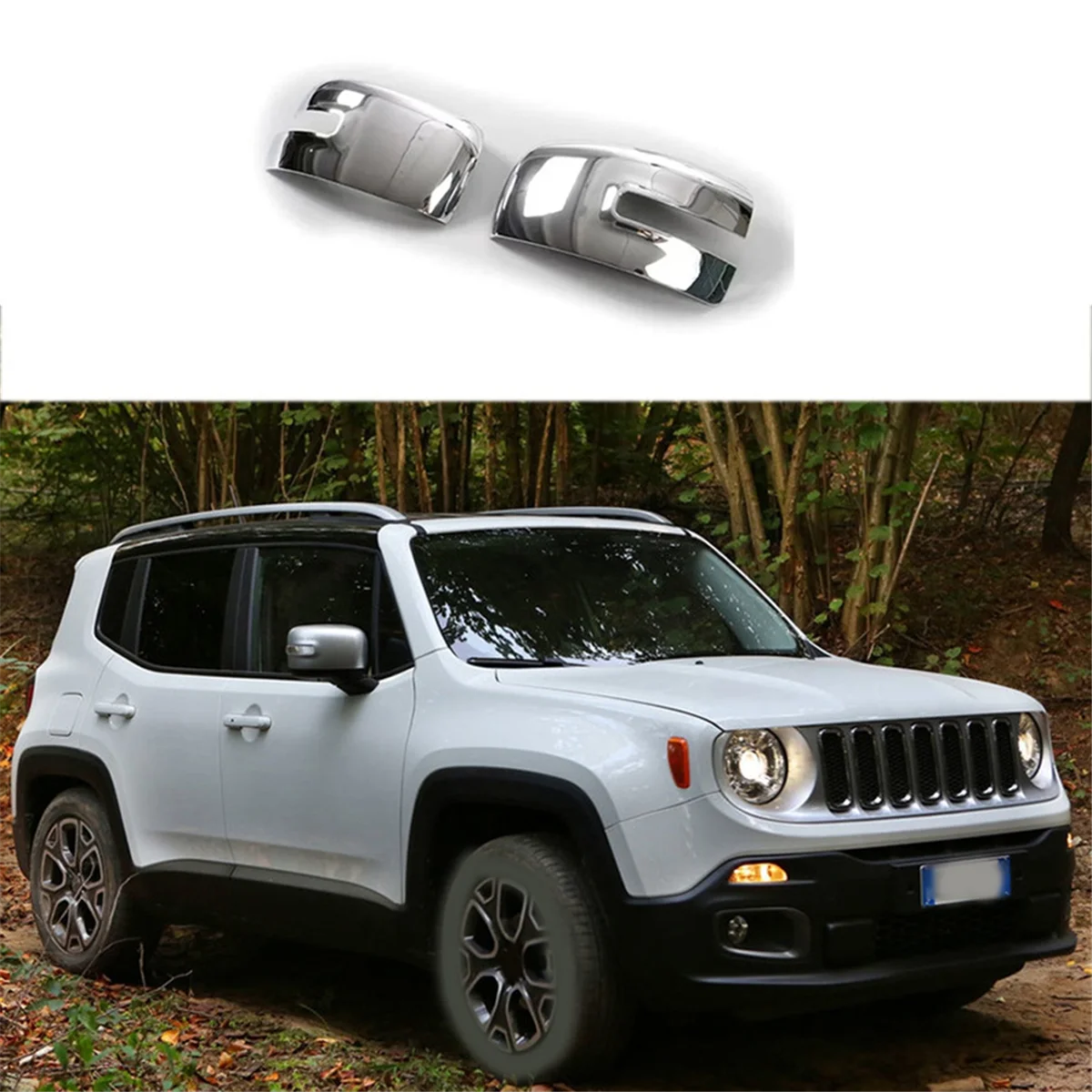 Rearview Mirror Cover Cap Shell Decoration Stickers Protector Car Accessories for Jeep Renegade 2016 UP,B