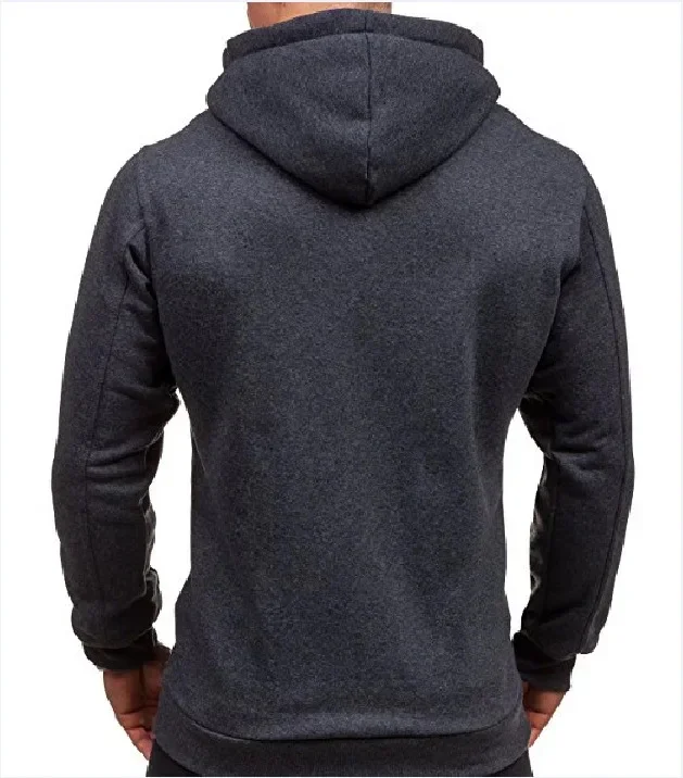 Lässiges Sweatshirt mit Reißverschluss und Kapuze, Herren-Sweatshirt, einfarbig, Strickjacke mit Kapuze, Jacken, Frühling und Herbst, männliche Tops – Detail 8