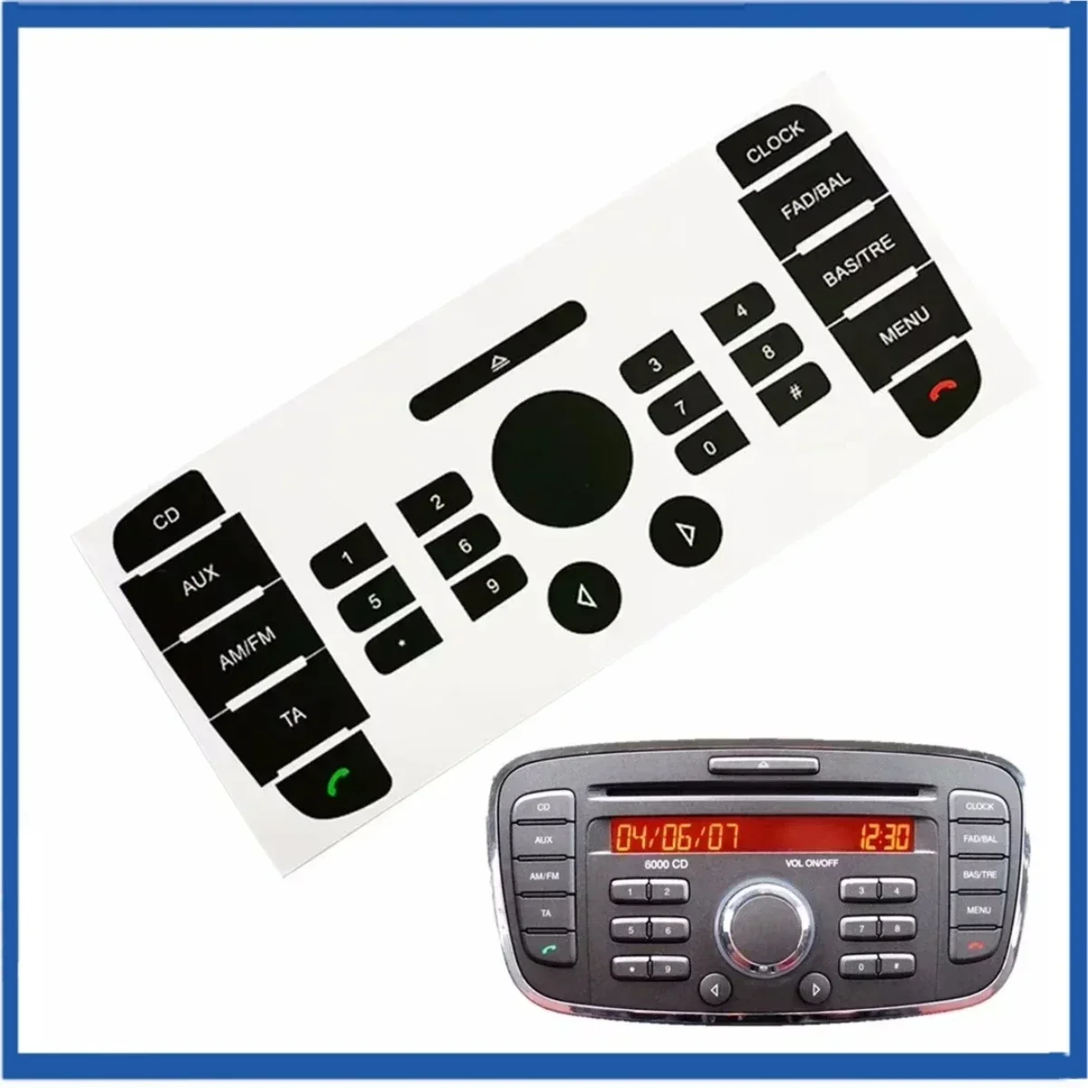 Multimedia Radio Panel Button Repair Decal Sticker For 6000 CD Radio On For Ford For Mondeo Replace Car Accessories