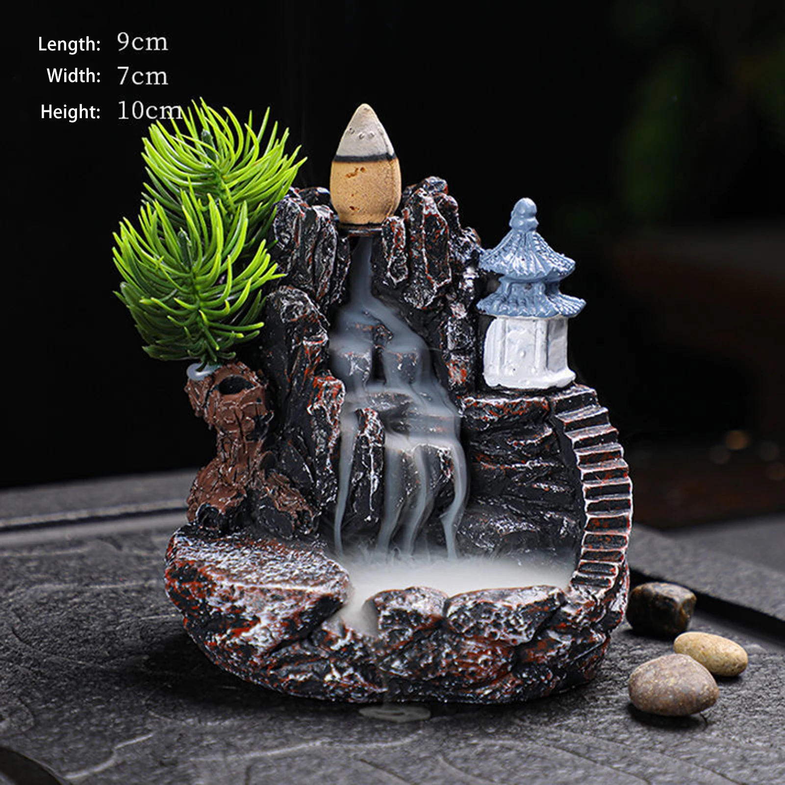 Waterfall Fireplace Backflow Aroma Smoke Backflow Incense Sandalwood Incense for Holiday Birthday Gift