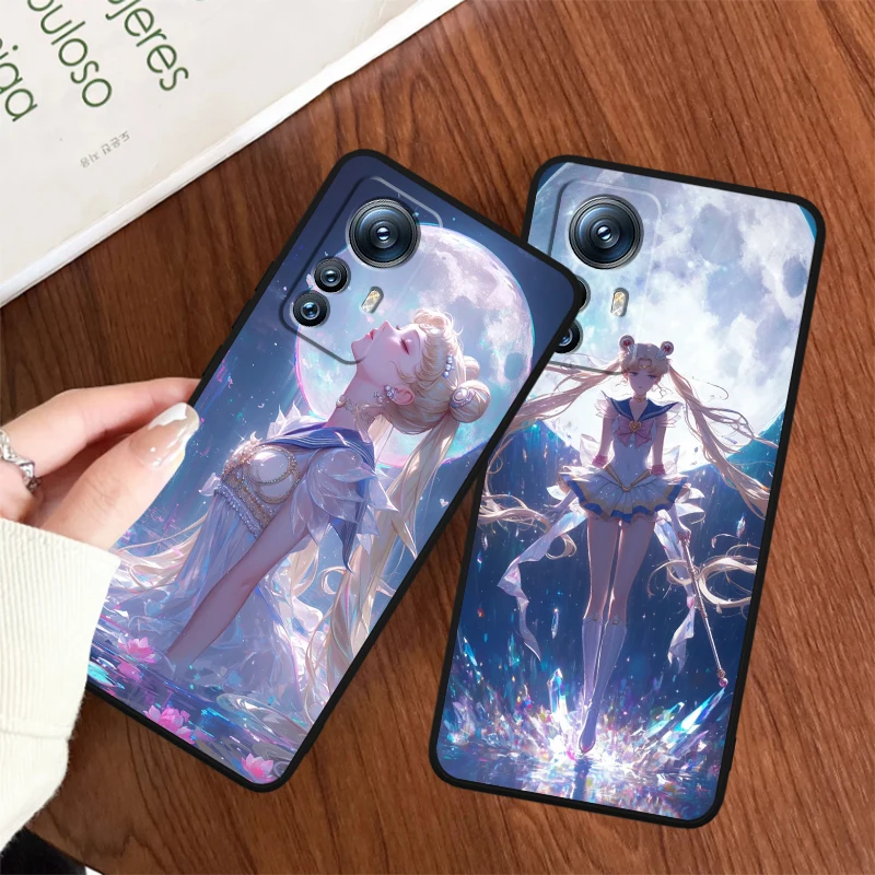 Sailor Moon Fashion Cute For Xiaomi Mi Poco F5 F4 F3 X6 X5 X4 X3 M6 M5 M5S M4 M3 C65 Pro GT NFC 5G Black TPU Phone Case