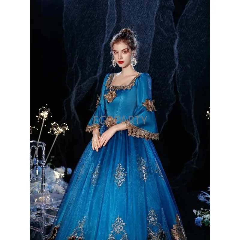 New 18th Blue Victorian Court  Retro Baroque Clothing Renaissance Vintage Inspired Rococo Marie Antoinette Costume Prom Dress