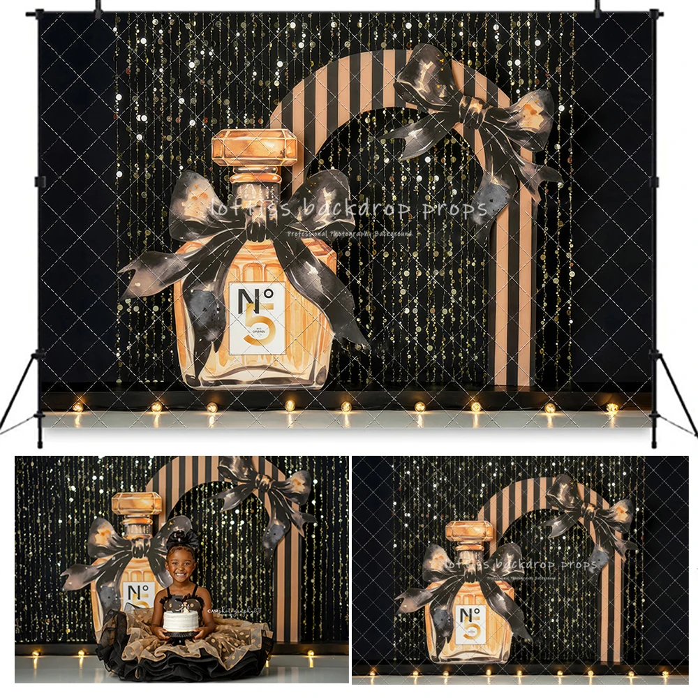 Luxury Perfume Bottle Theme Backdrops Kids Baby Photography Child 1st Birthday Cake Smash Paris Streets Stores Backgrounds