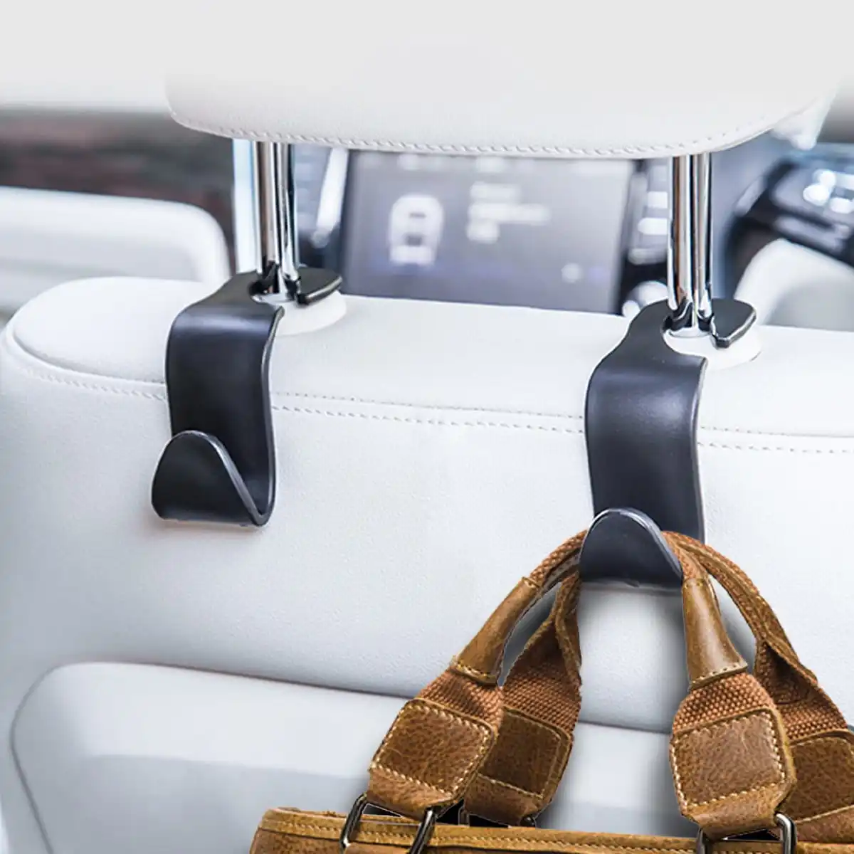 4PCS Car Hidden Seat Hook Multi-Purpose Carbon Fiber Texture Car Seat Back Creative Multi-function On-Board Hooks image 4