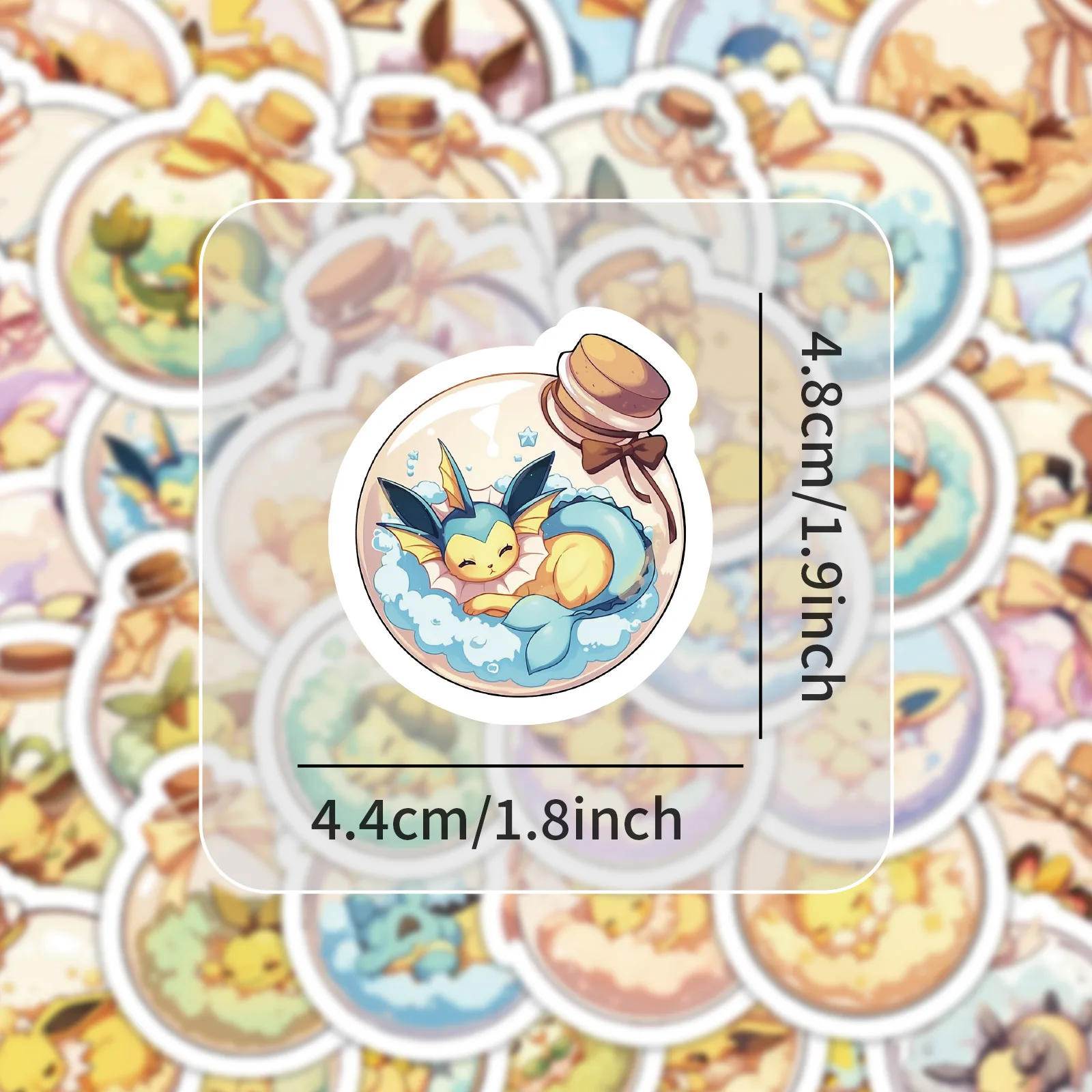 54 قطعة الكرتون بوكيمون الانجراف زجاجة البوكيمون الكتابة على الجدران ملصق تزيين دفتر المحمول ملصق مضاد للمياه اللعب الهدايا