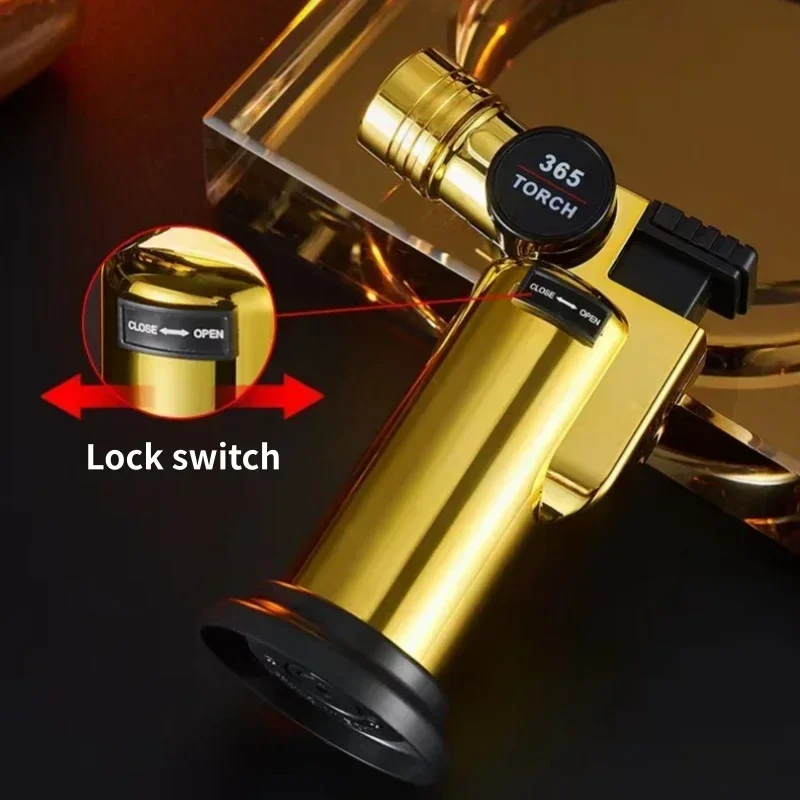 HOT SALE Metal Windproof Dual Flames Cigar Lighters Outdoor Camping Kitchen BBQ Welding Gun Butane Gas Lighters Smoking Gadgets