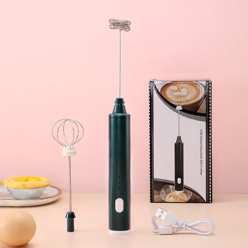 1 PCS Handheld Egg Beater USB Rechargeable 3 Speeds Electric Milk Frother Foam Maker Mixer Coffee Drink Frothing Wand Foamer