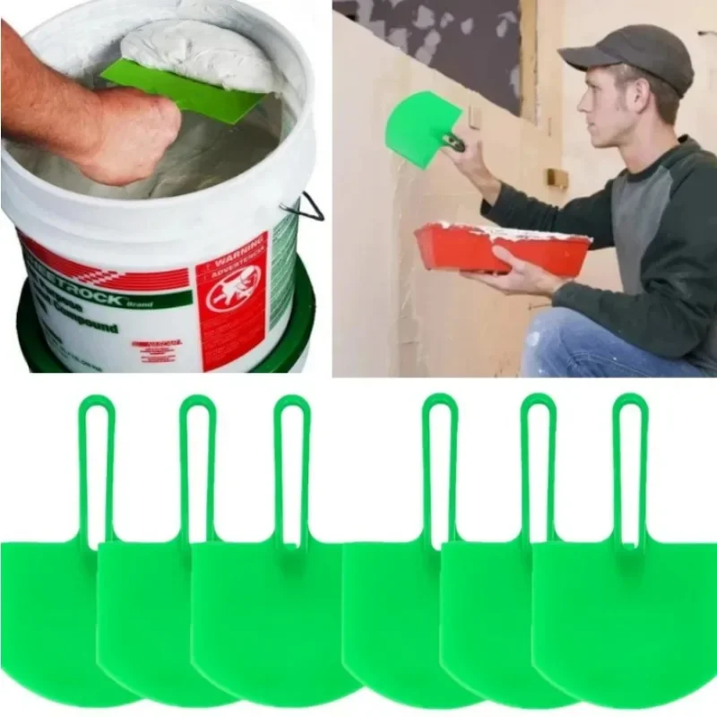 

Plastic Curved Bucket Scoops Putty Knife Scraper Spackle Paint Drywall Finishing Plaster Scraping Decals Patch Construction Tool