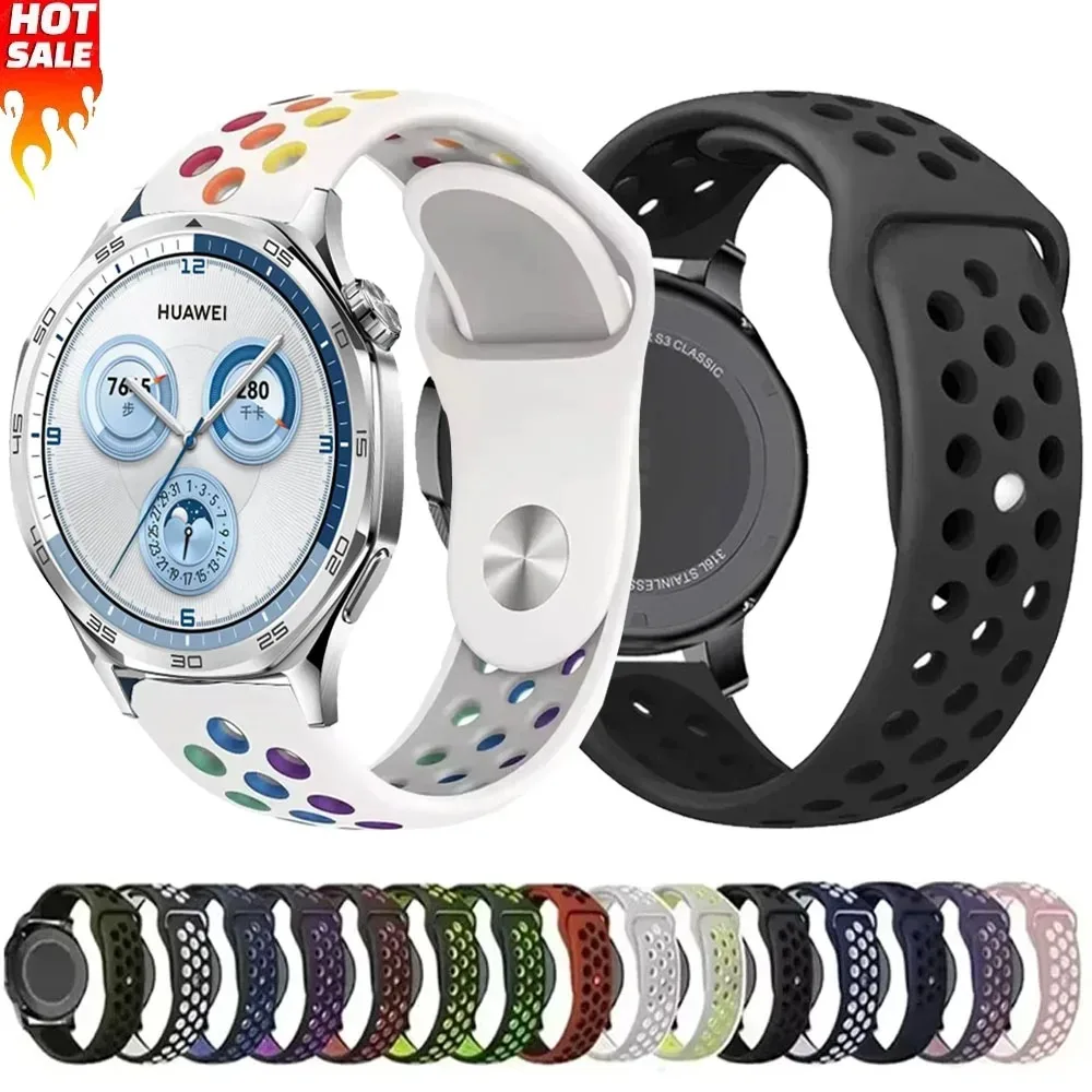 22mm 20mm 18mm Silicone Strap For Huawei Watch GT5/4/3/5 Pro 46mm Two-color Soft Wristband Huawei Watch GT5 Pro 42mm GT4-5 41mm