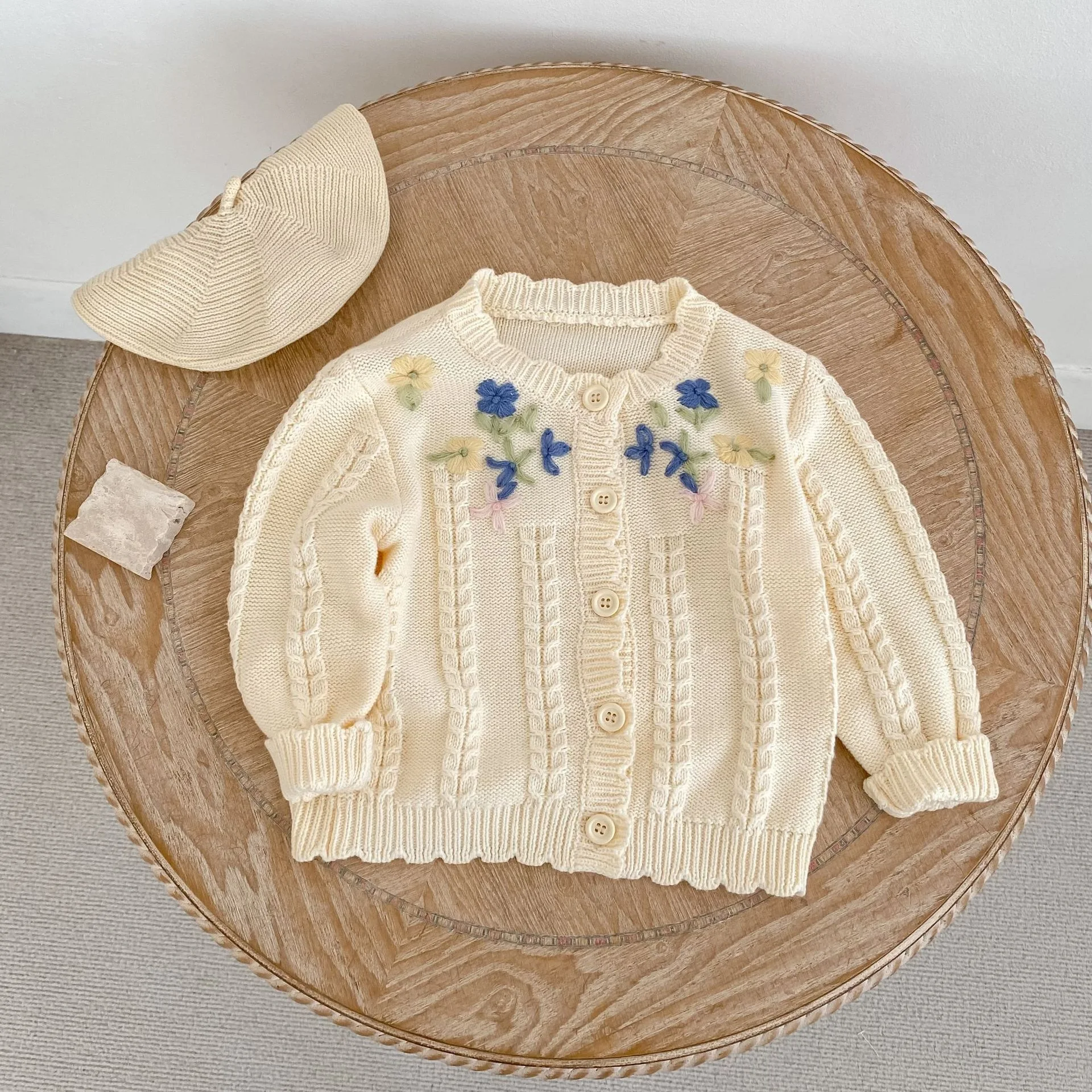 2026-autumn-new-baby-long-sleeve-knitted-coat-cute-flower-embroidery-girls-sweater-cardigan-infant-toddler-clothes