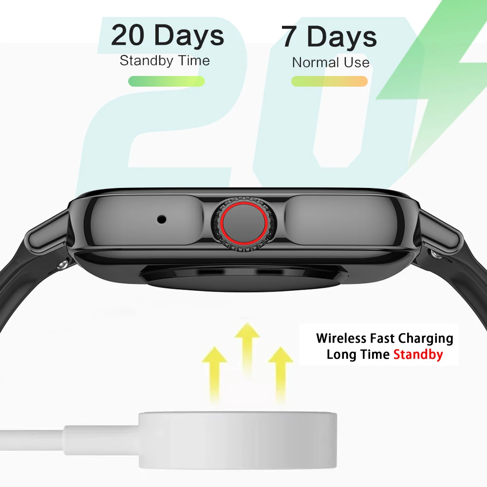 24-hour Health monitoring Smart Watches Women Smartwatch Men Information Push Weather Wireless Charging Rotating Blue Tooth Call - Image 2