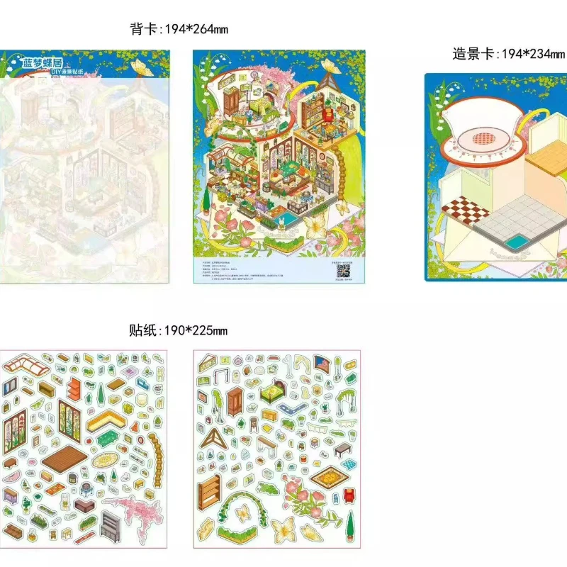 PLUS SIZE Landscape stickers miniature scene collage stress-relieving Landscape stickers