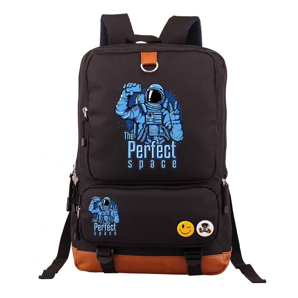 

2026 New Cartoon Astronaut Laptop Backpack Large Capacity Casual Business Travel Backpack Middle School Student Bookbag Dual Sho