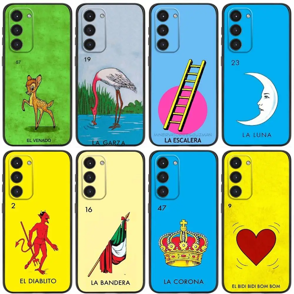 

Mexican Bingo Loteria-as Phone Case For Samsung Galaxy A20,21s,22,31,32,52,53,72,73,80,91 Soft Liquid Silicone Black Cover