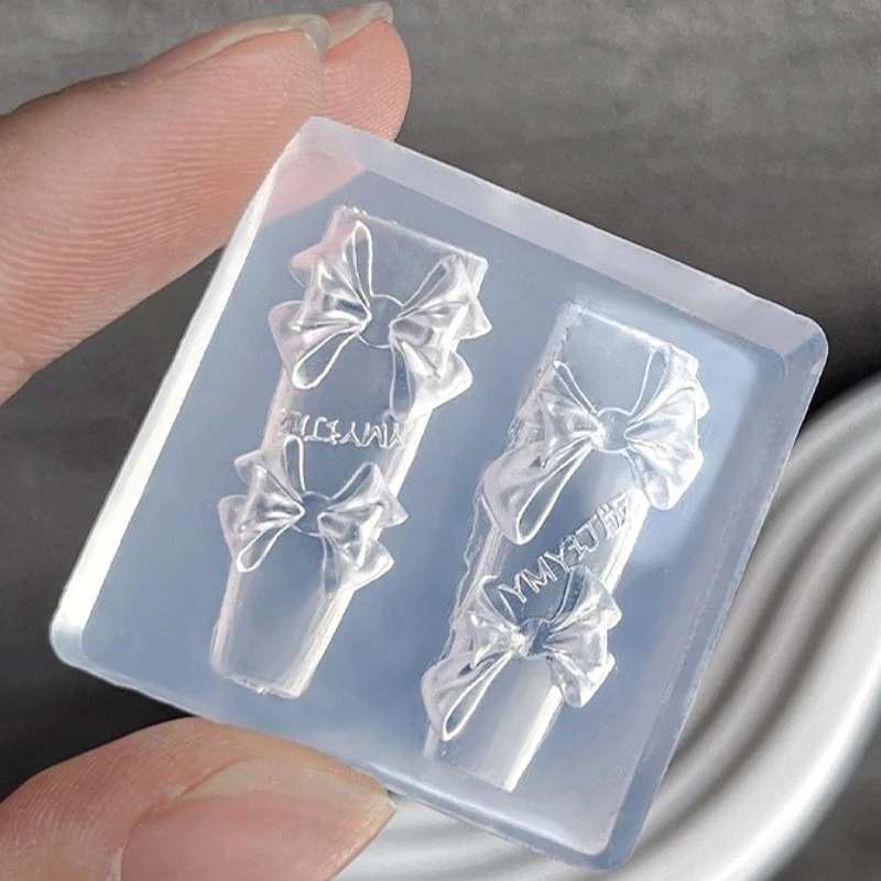 

Charm Bow Tie Nail Art Silicone Carving Mold Mould Bowknot Star Strap Ribbon Heart Bear Rose Flower Snowflake Jellyfish Template