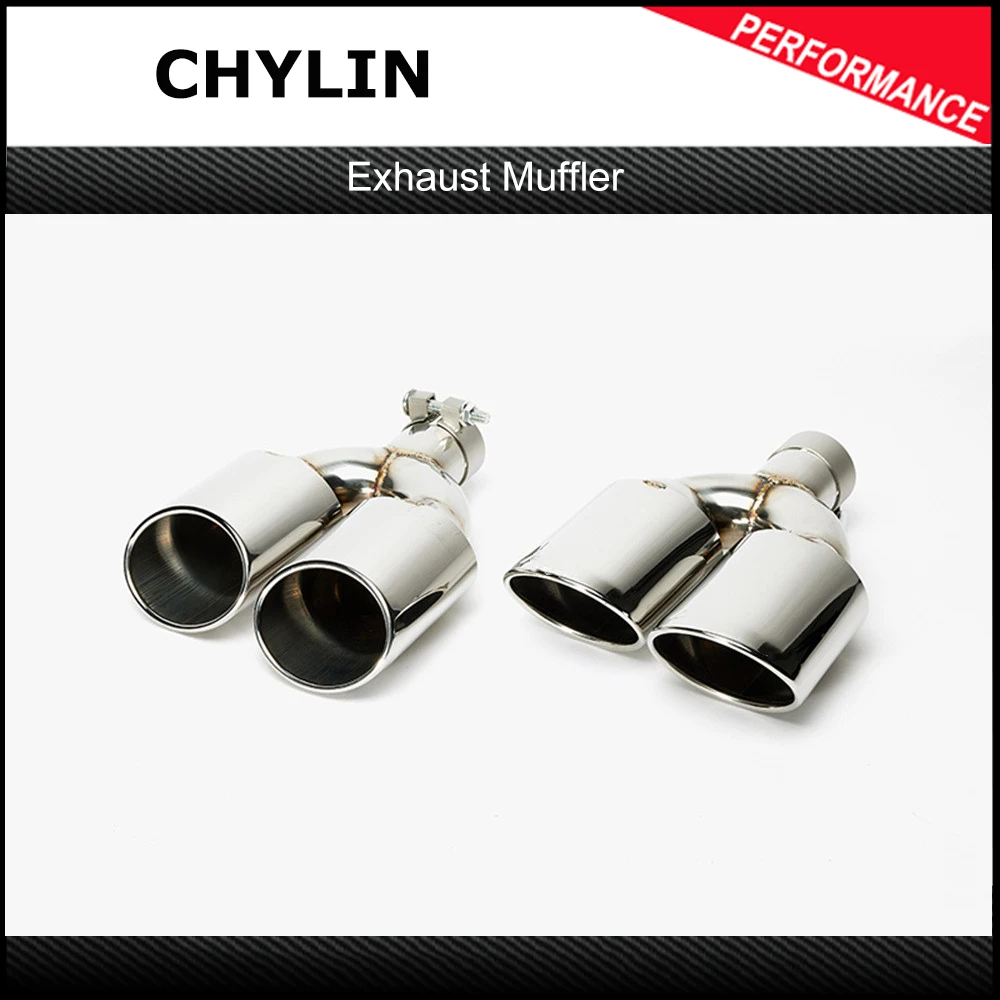 1pair L&R stainless steel Y type Oval dual exhaust tip for benz W204C-class modifiy C63 AMG muffler four-out tail nozzle