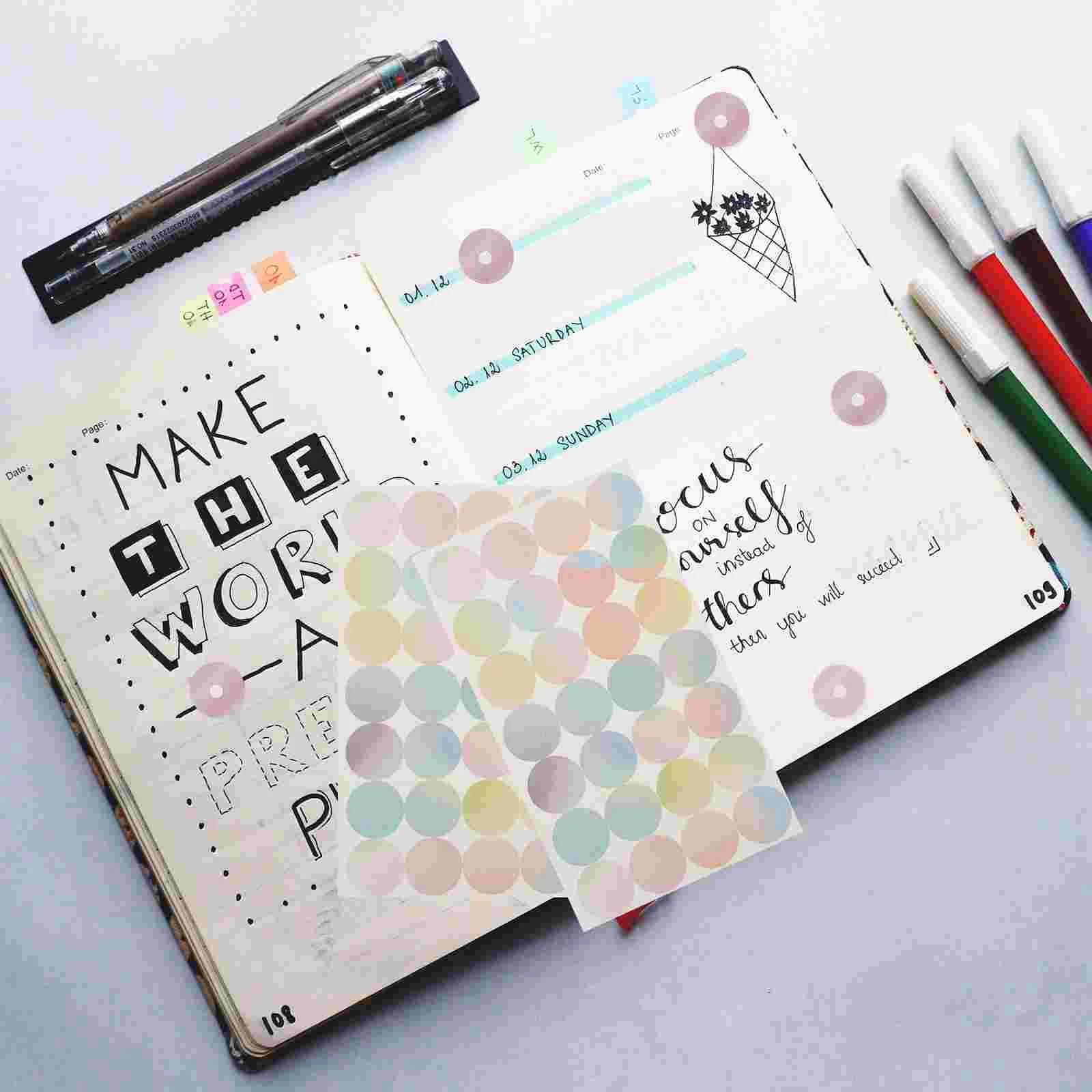 16 Sheets Loose-leaf Paper Patch Hole Protection Sticker Repair Punch Reinforcement Label Round Stickers Note Office