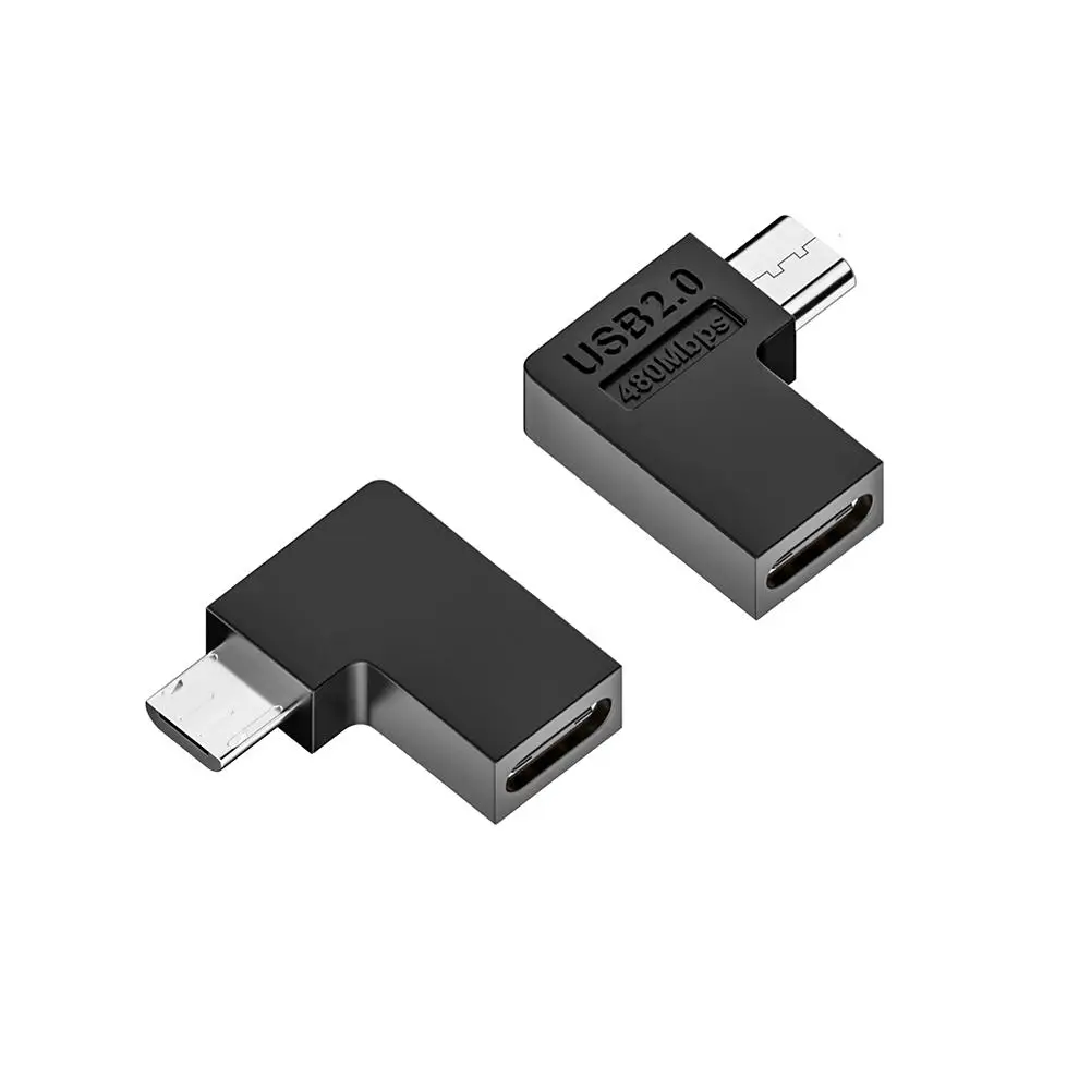 U-shaped Angled Type-C Female To Micro Male USB2.0 Adapter Female USB-C 90 Degree Converter Adapter For IPhone T5Q9