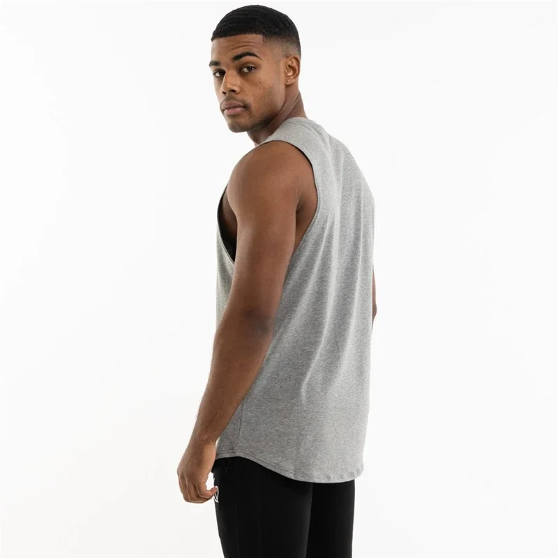 Plain Fitness Vests Mens Bodybuilding Stringer Tank Tops Summer Cotton Sports Singlet Gym Clothing Muscle Sleeveless Shirt
