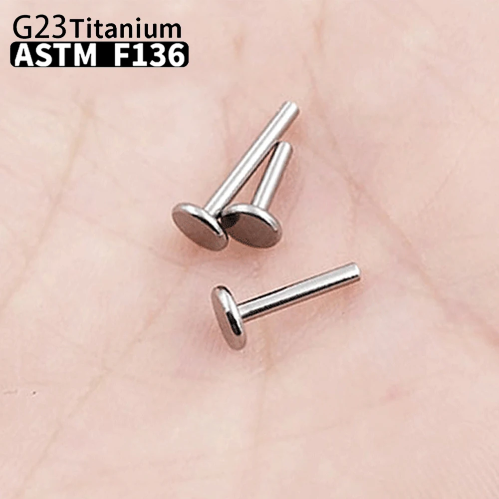 1/10pcsG23 Titanium Piercing labret Stud Earrings Rod Internal Thread  wholesale Ear Lips Nose Piercing Jewelry Accessories