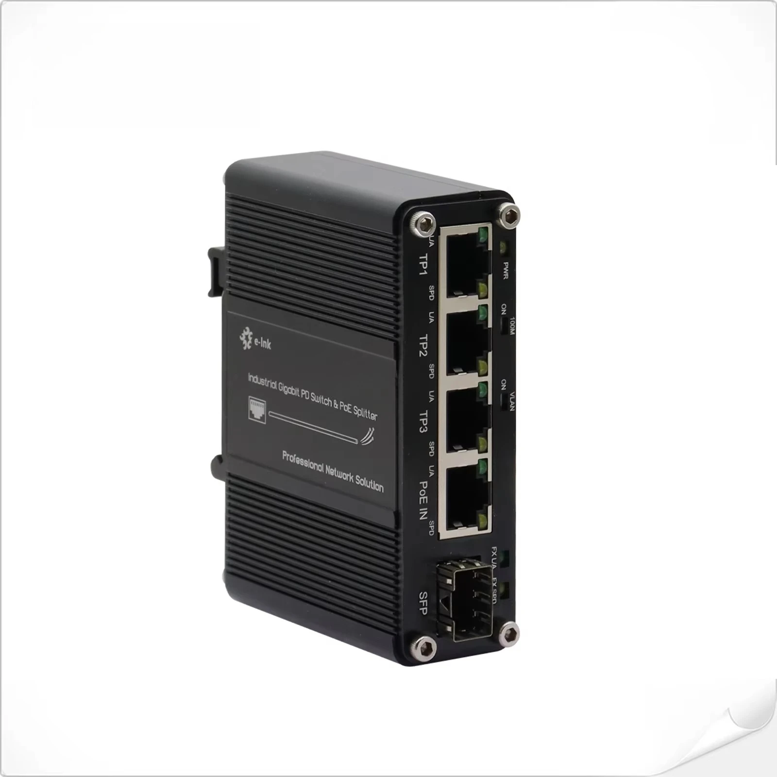 

Mini 3-Port 10/100/1000T + 1-Port 100/1000X SFP Hybrid Interface Ethernet Adaptor with PD and PoE Splitter Function