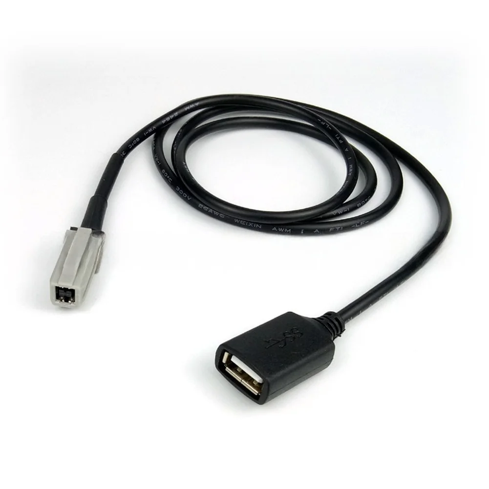 4-Pin USB Cable Black Car USB Adapter 4-pin Connector ABS Material Plug-and-play Quick Installation Wear-resistant