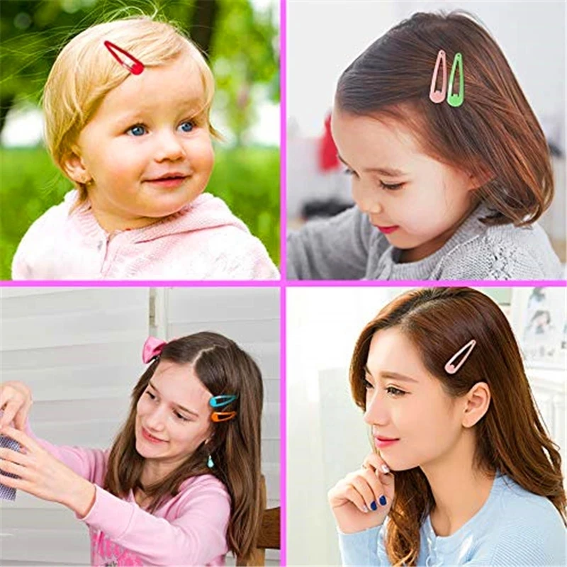 40Pcs/Set Girls Hair Clips Candy Color Dripping Hair Clip Princess Barrette Korean Hairclip Cartoon Headdress Hairpins for Girls