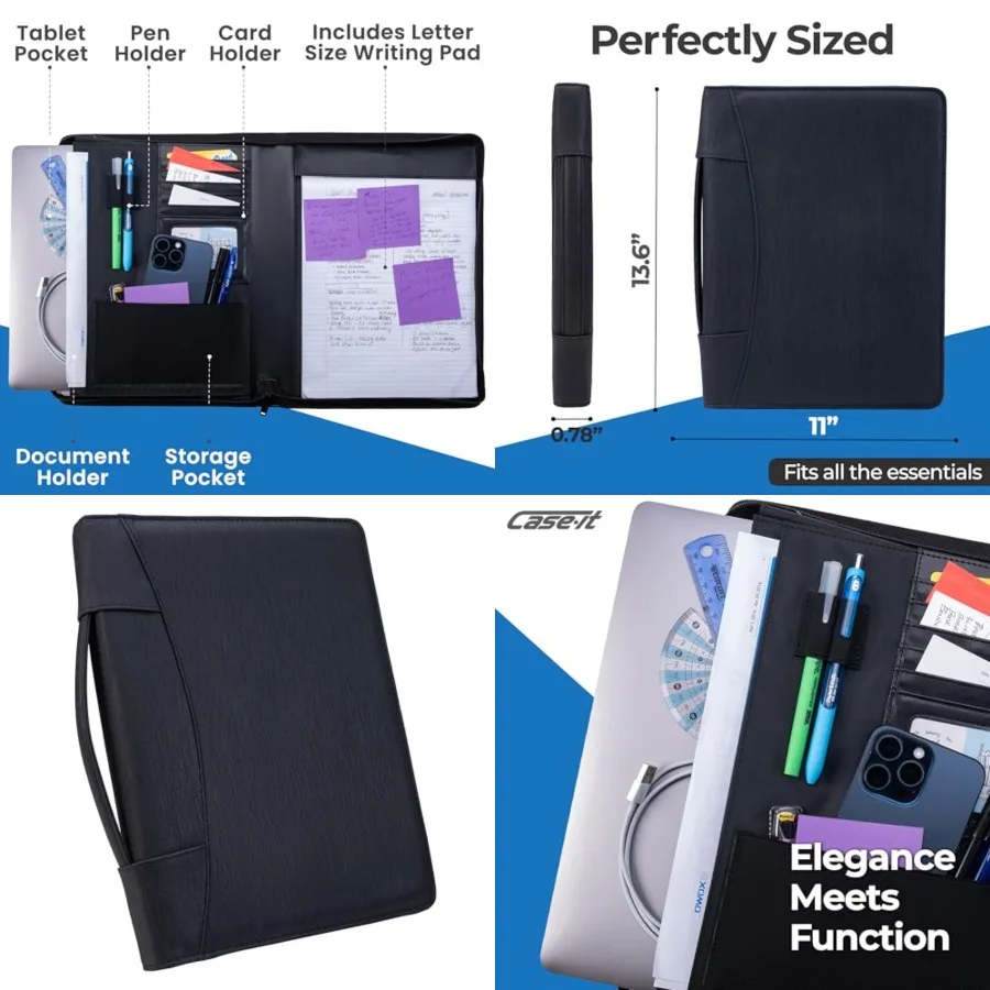 

The Supreme PADFOLIO Zippered Business Meeting Padfolio Tablet Case Professional Portfolio with Letter Size Writing Pad, PAD-62