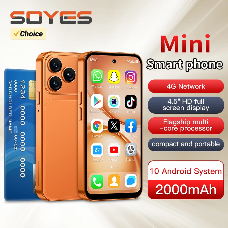 SOYES A19 Pro 4G Mini Smartphone 4.5 inches Android 10 System 2GB RAM 16GB ROM Dual SIM Standby 2000mAh Battery Small Phone
