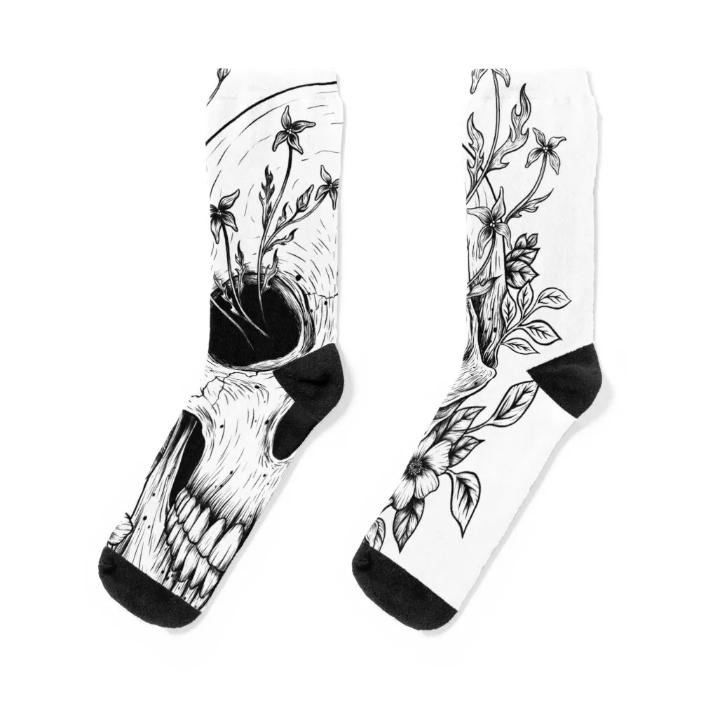 Flower Skull Socks gym Christmas shoes Thermal man winter Socks For Girls Men's