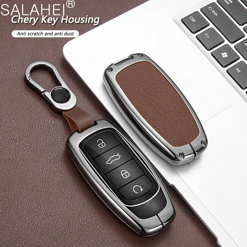 

Zinc Alloy Leather Car Key Cover Case Shell Fob For Chery Tiggo 8 PLUS 8 Pro 7 Pro Arrizo 5 PLUS 2021 Keychain Auto Accessories