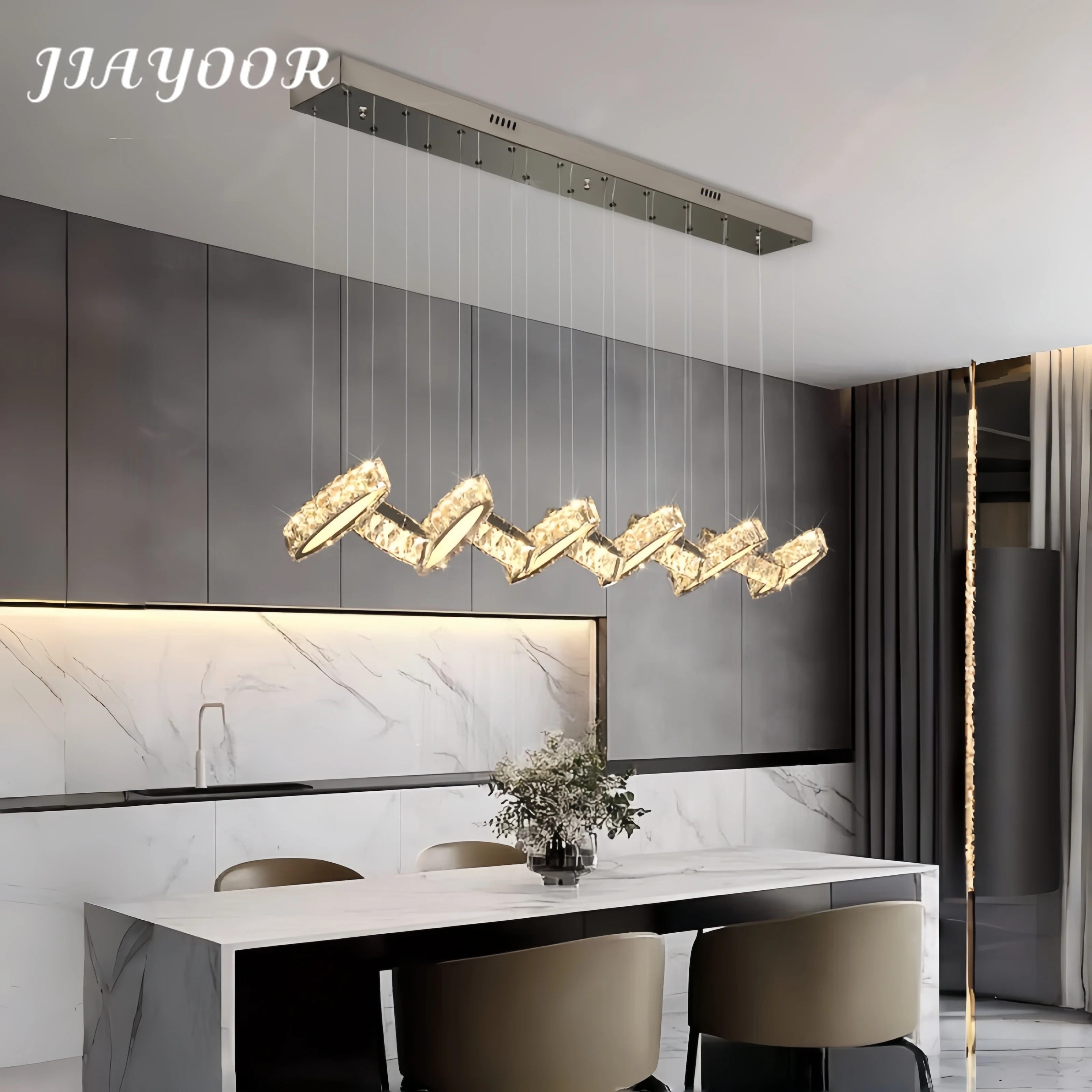Dining Room Pendant Light 2026 New Crystal Dining Hall Lamp Table Chandelier Simple Modern Elegant Light Luxury Light Changeable