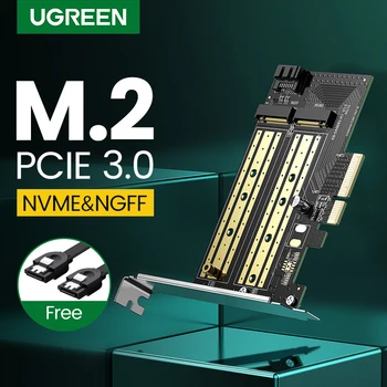 Ugreen pcie para m2 adaptador nvme m.2 pci express adaptador 32gbps pci-e cartão x4/8/16 m & b chave ssd expansão do computador adicionar em cartões