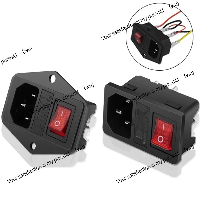 23pcs 20/110V 6A power switch male socket with fuse, suitable for AC power socket wiring, suitable for 3D printer accessories