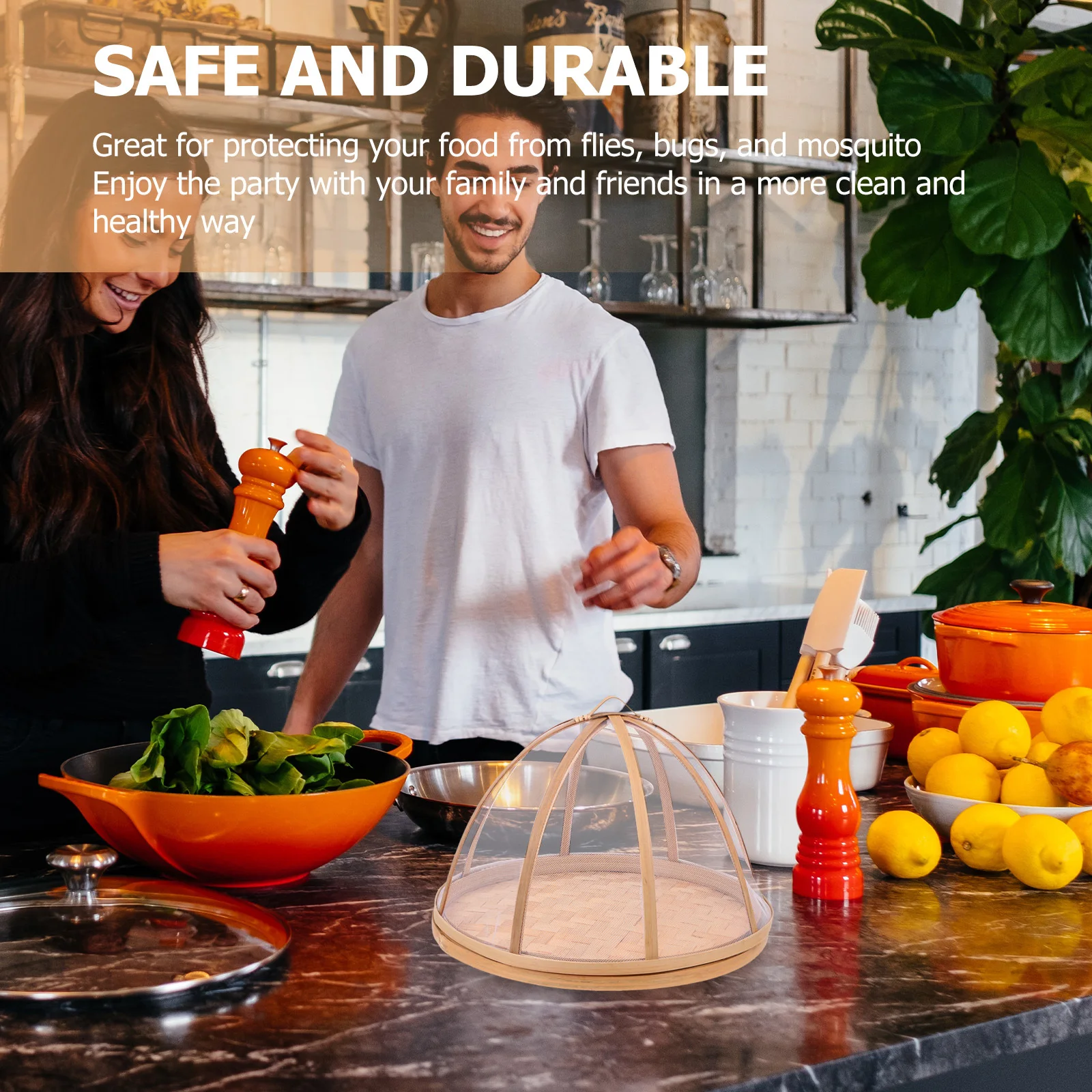 

1pc Round Kitchen Food Storage Tight Sealed Dish Cover For Bugs Insects Prevention Freshness Keeper Practical Food Cover