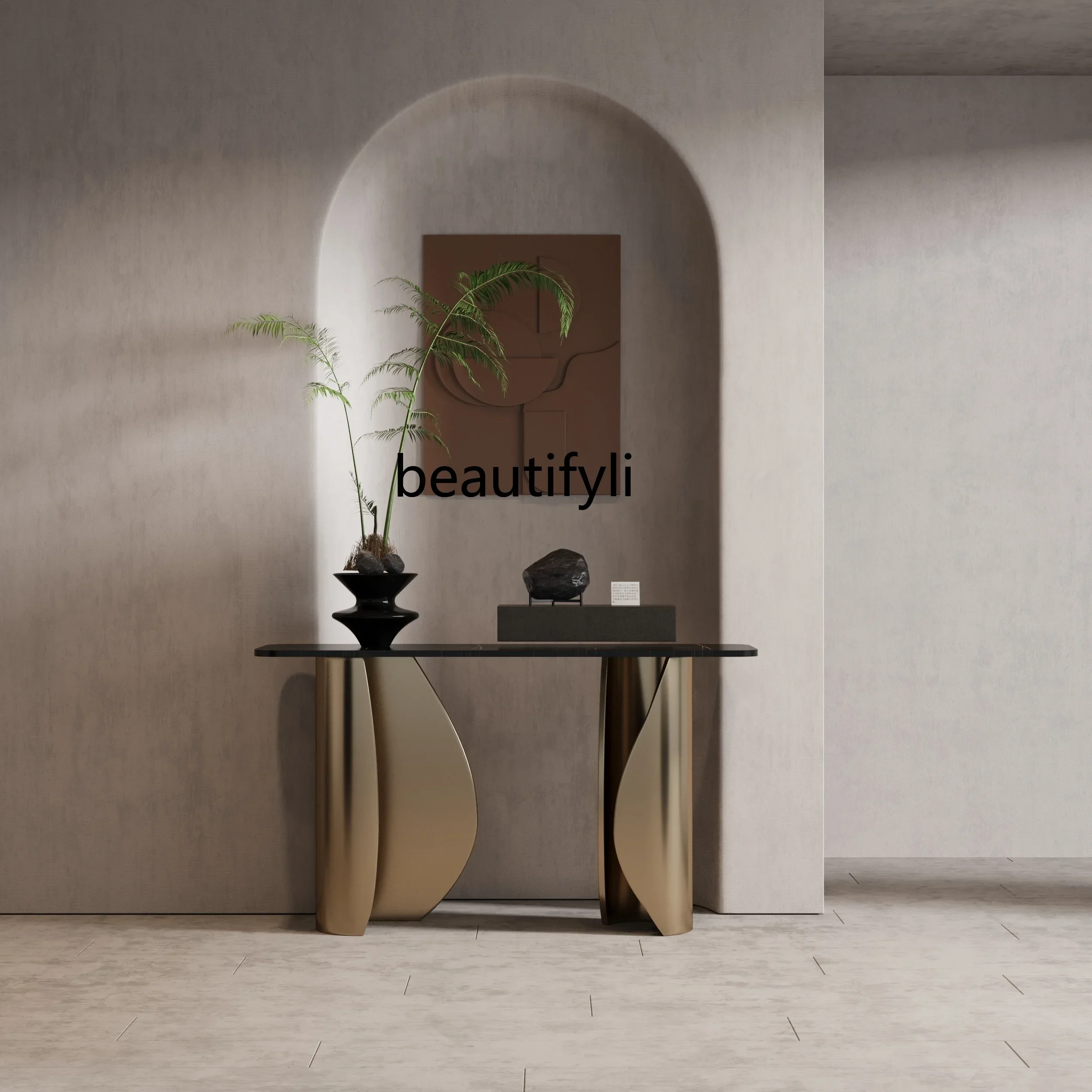 

Light Luxury Entrance Terrace Italian Villa Hotel Lobby Entrance Table Designer Corridor Art View Desk