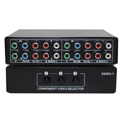 5 RCA 3 yollu Ypbpr RGB bileşen anahtarı seçici AV Switcher