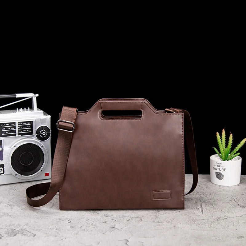 Men Handbag Leather Shoulder Youth Crossbody Luxury Brand Men's Casual Business Briefcase Simple Design Messenger Briefcases