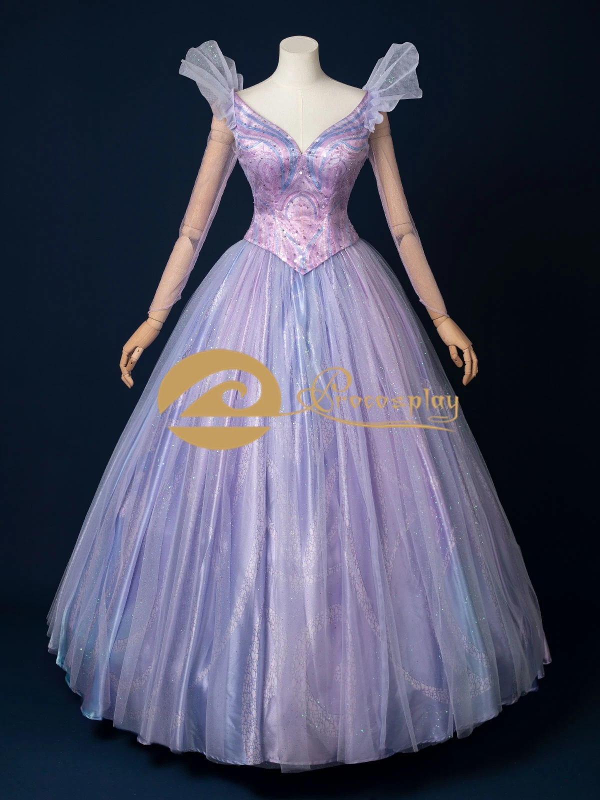 

Glinda Cosplay Costume Purple Blue Outfit Top and Skirt for Women Halloween Role Play