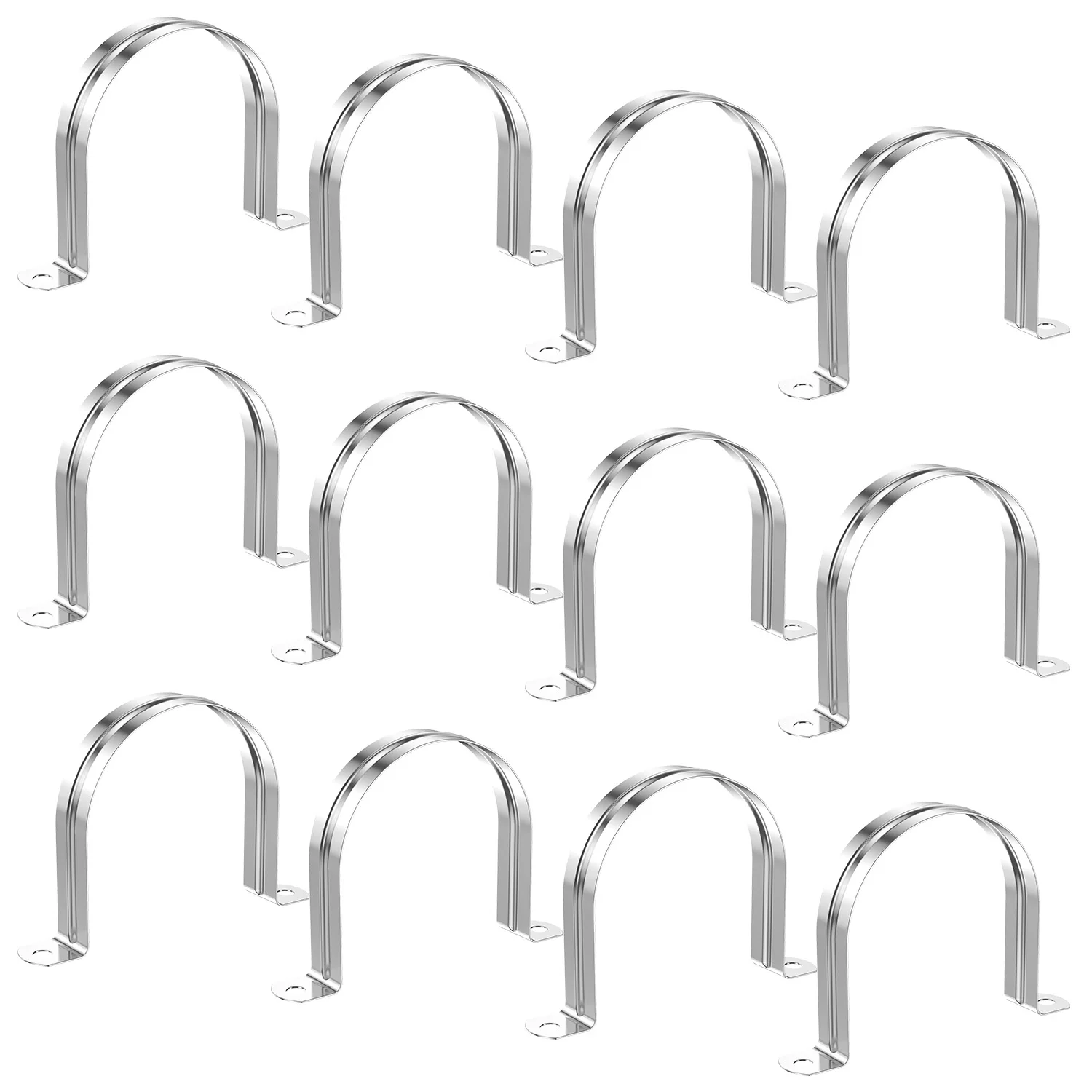 U Shape Pipe Clamp 5-100mm 304 Stainless Steel Conduit Clamp Two Holes Riding Clip U Bracket Rigid Pipe Strap Metal Saddle Clamp